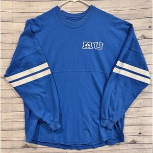 Disney Parks Monsters University Spirit Jersey Adult Large Blue Shirt Logo USA